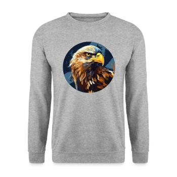 Eagle - Unisex Sweatshirt - salt & pepper - Front - Alina (178cm) & Michal (187cm)