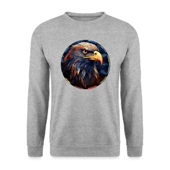 Eagle - Unisex Sweatshirt - salt & pepper - Front - Alina (178cm) & Michal (187cm)