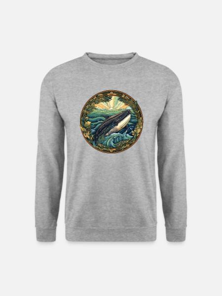 Wal - Unisex Pullover - Weißgrau meliert