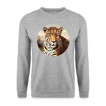 Jaguar - Unisex Pullover - Weißgrau meliert - Vorne - Alina (178cm) & Michal (187cm)