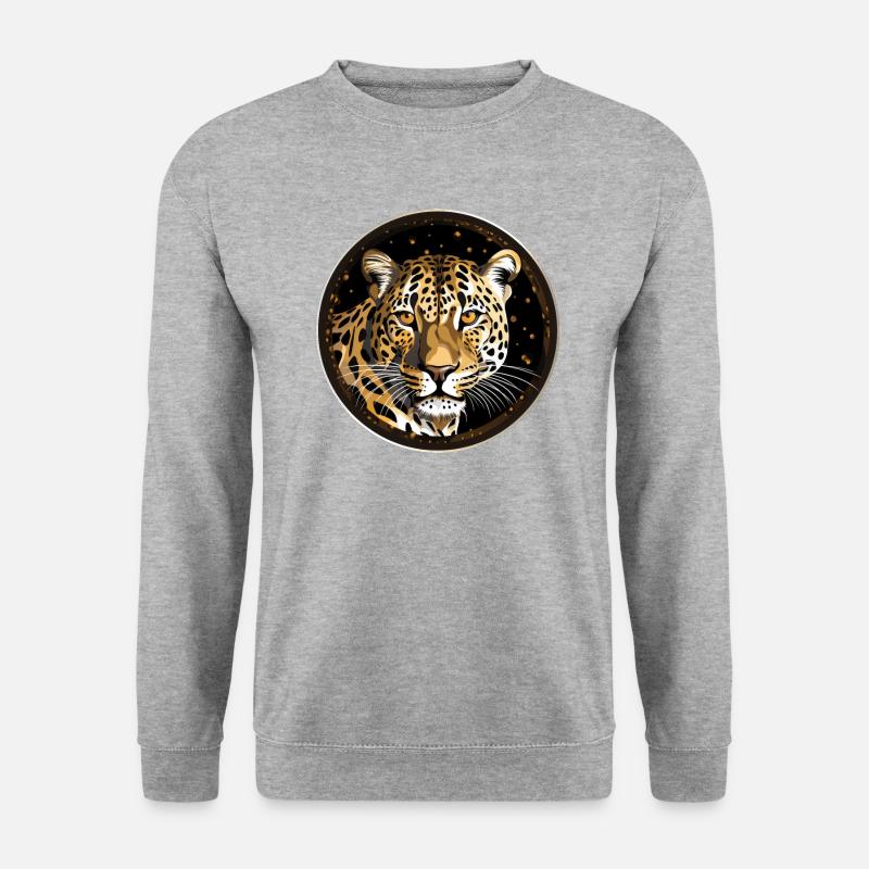 Leopard - Unisex Pullover - Weißgrau meliert