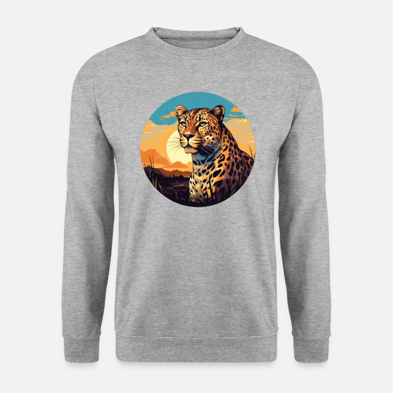 Leopard - Unisex Pullover - Weißgrau meliert