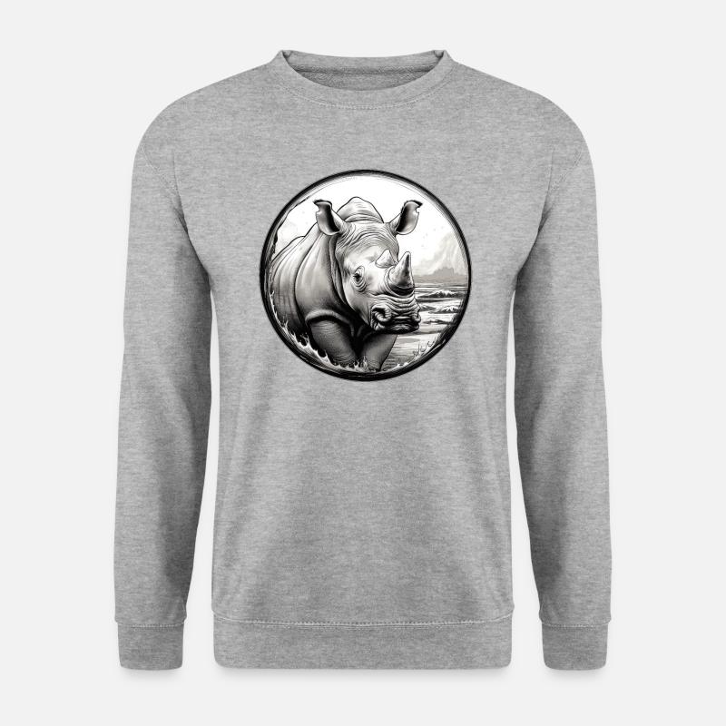 Nashorn - Unisex Pullover - Weißgrau meliert
