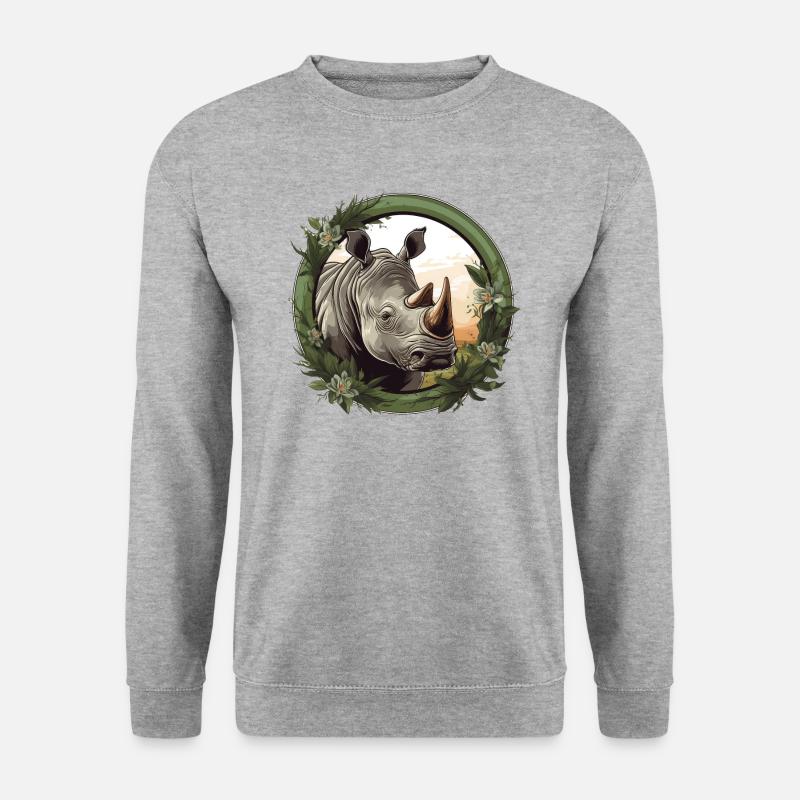 Nashorn - Unisex Pullover - Weißgrau meliert