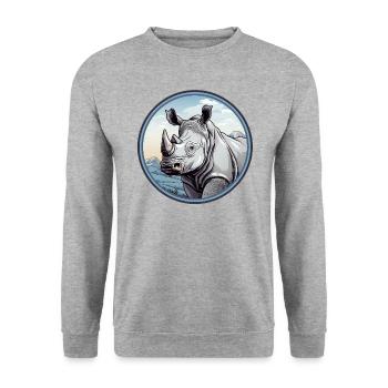 Nashorn - Unisex Pullover - Weißgrau meliert - Vorne - Alina (178cm) & Michal (187cm)