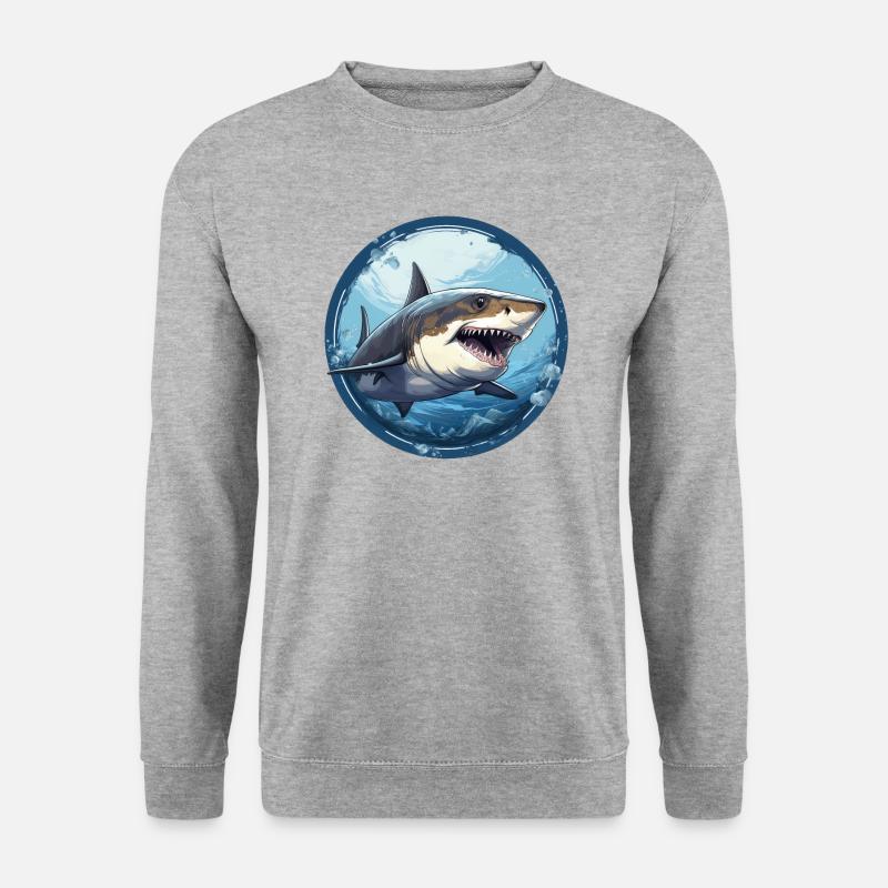 Hai - Unisex Pullover - Weißgrau meliert