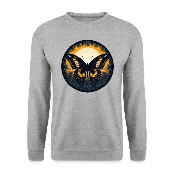 Papillon - Sweat-shirt Unisexe - gris chiné - Devant - Alina (178cm) & Michal (187cm)