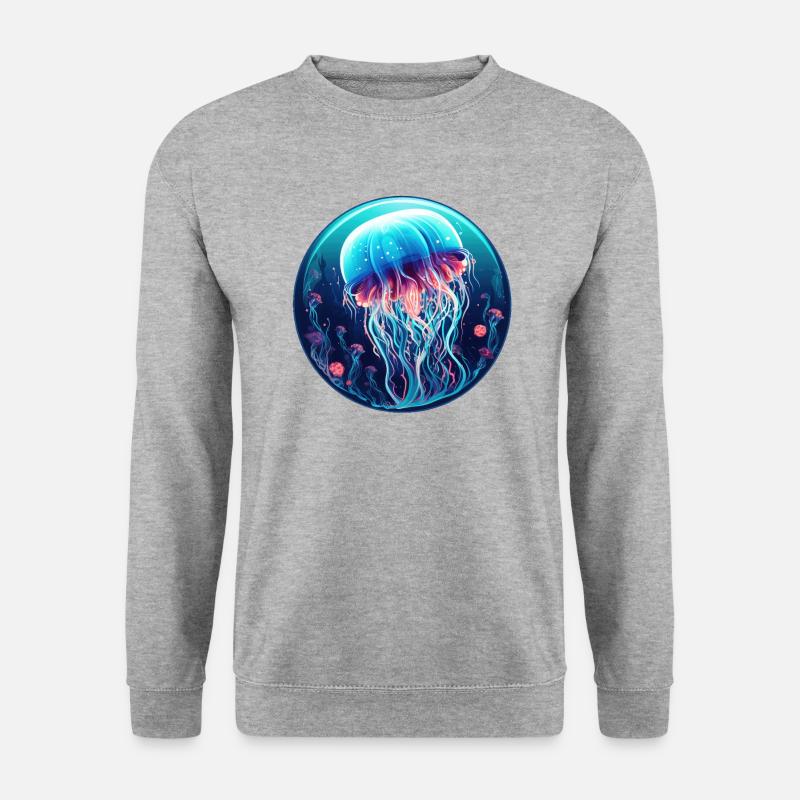 Qualle - Unisex Pullover - Weißgrau meliert