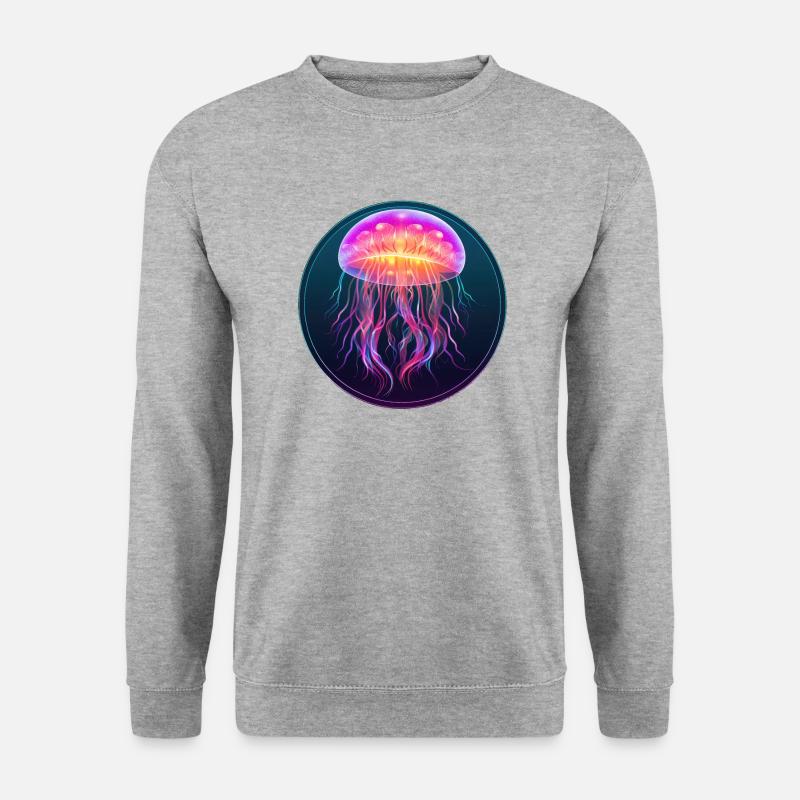 Qualle - Unisex Pullover - Weißgrau meliert