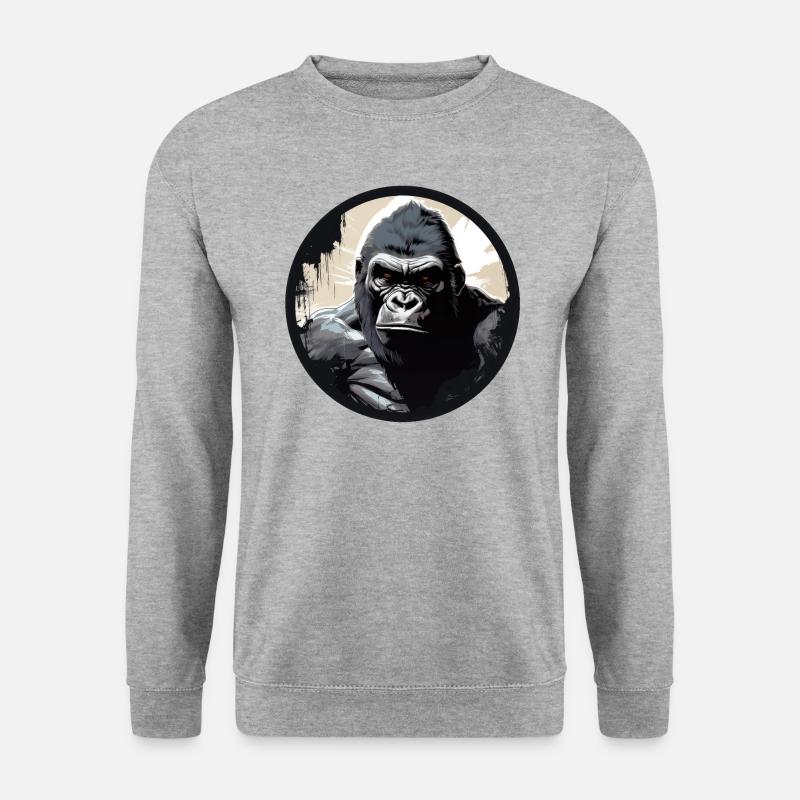Gorilla - Unisex Pullover - Weißgrau meliert