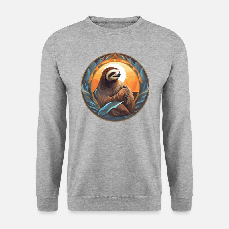 Faultier - Unisex Pullover - Weißgrau meliert