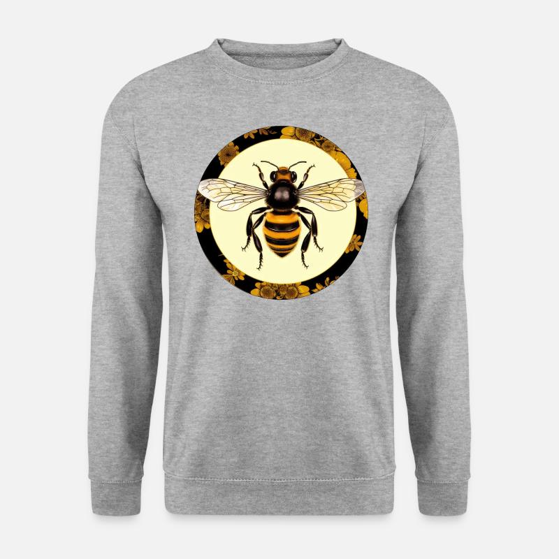 Biene - Unisex Pullover - Weißgrau meliert