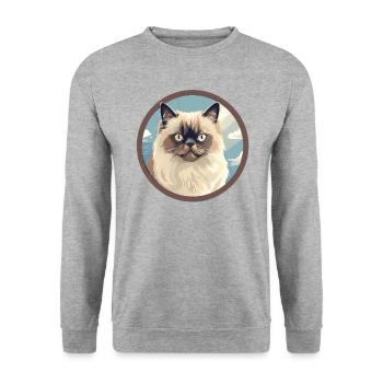 Himalayan cat - Unisex Sweatshirt - salt & pepper - Front - Alina (178cm) & Michal (187cm)