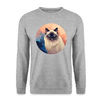 Himalayan cat - Unisex Sweatshirt - salt & pepper - Front - Alina (178cm) & Michal (187cm)