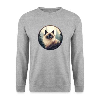 Himalayan cat - Unisex Sweatshirt - salt & pepper - Front - Alina (178cm) & Michal (187cm)