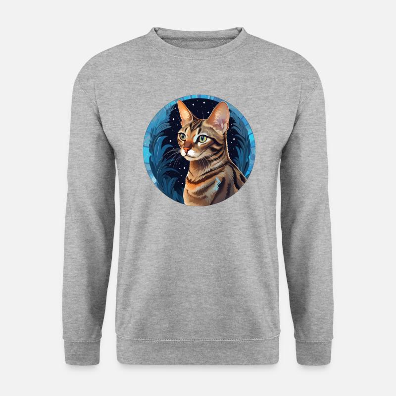 Chat Ocicat - Sweat-shirt Unisexe - gris chiné