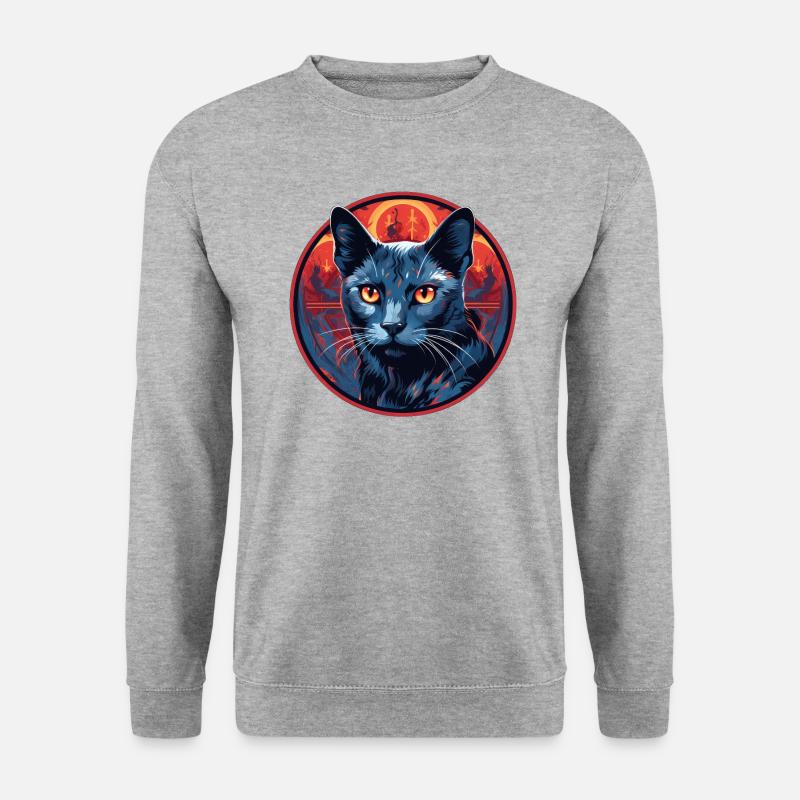 Russisk blå kat - Unisex sweater - hvidgrå meleret