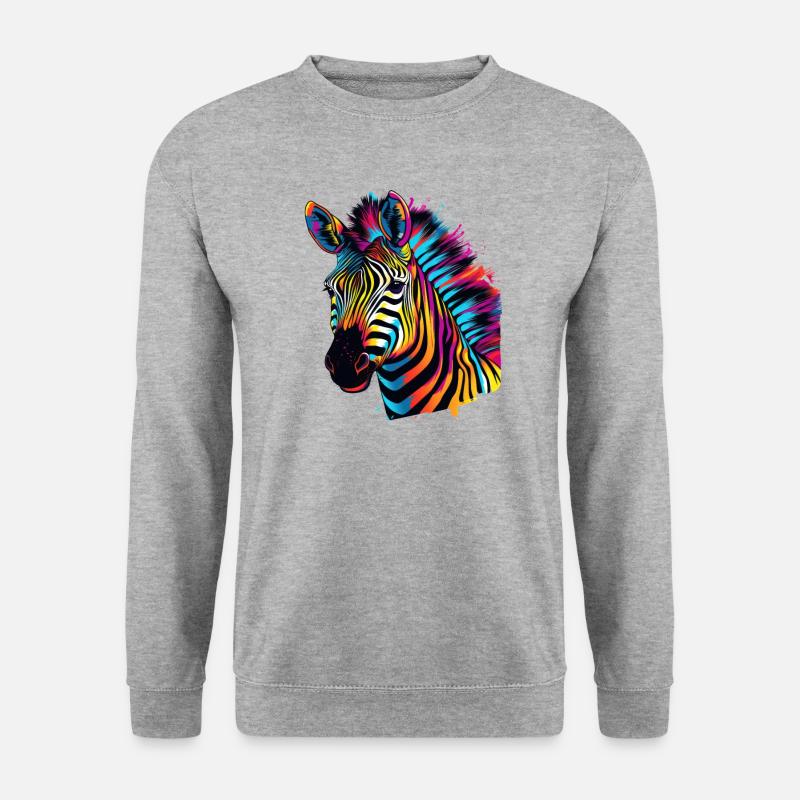 zebra bunt - Unisex Pullover - Weißgrau meliert