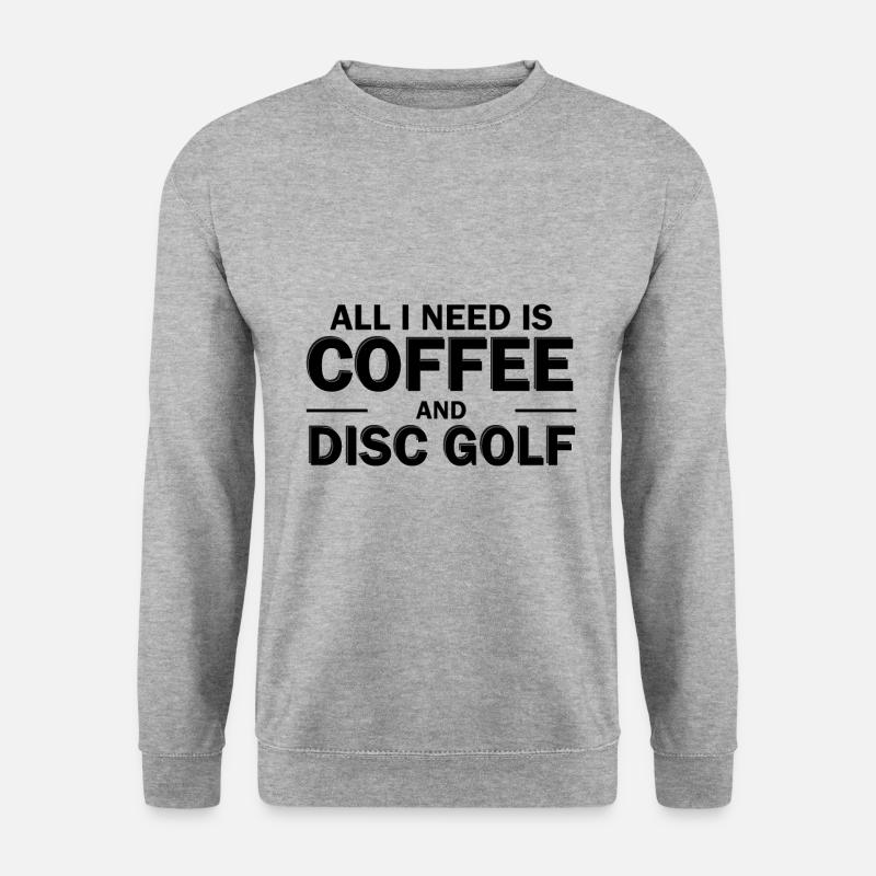 Café et Disc Golf - Sweat-shirt Unisexe - gris chiné