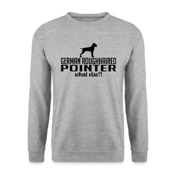 GERMAN ROUGHHAIRED POINTER what else Hund Wilsigns - Unisex Pullover - Weißgrau meliert - Vorne - Alina (178cm) & Michal (187cm)
