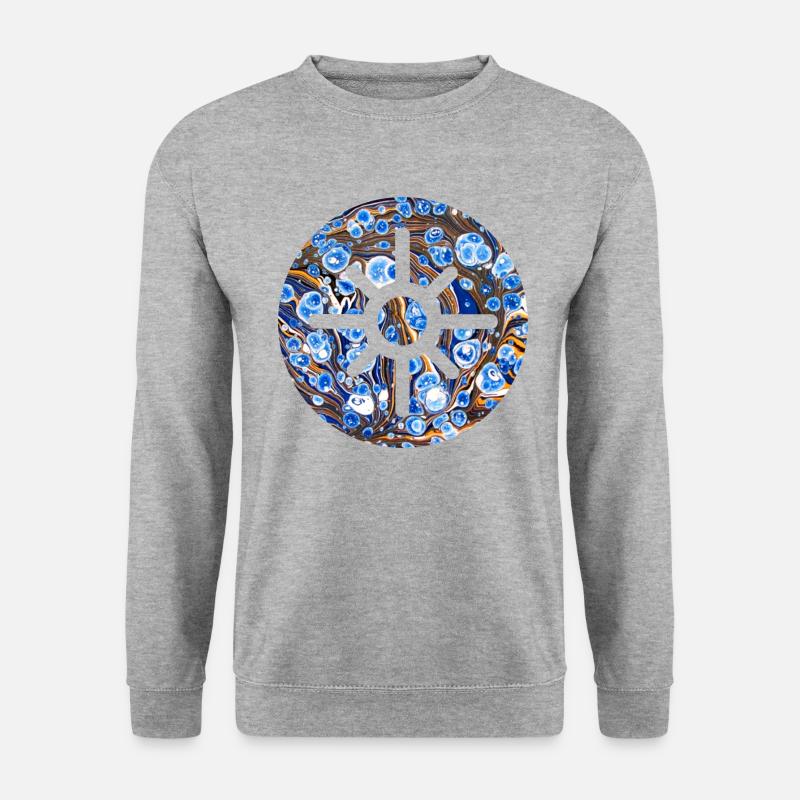hexenrune schutz glück e 262 - Unisex Pullover - Weißgrau meliert