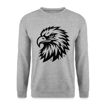 Cool eagle design - Unisex Sweatshirt - salt & pepper - Front - Alina (178cm) & Michal (187cm)