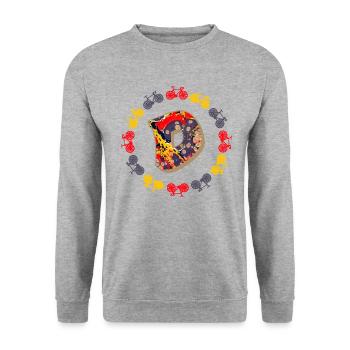 Bicyclette E 202 D - Sweat-shirt Unisexe - gris chiné - Devant - Alina (178cm) & Michal (187cm)