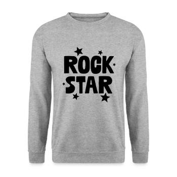 Rock Star - Sweat-shirt Unisexe - gris chiné - Devant - Alina (178cm) & Michal (187cm)