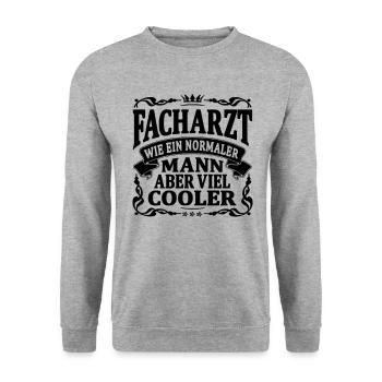 facharzt aber viel cooler - Unisex Pullover - Weißgrau meliert - Vorne - Alina (178cm) & Michal (187cm)