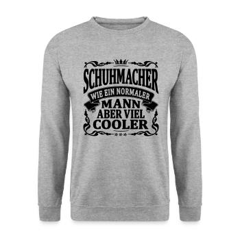 schuhmacher aber viel cooler - Unisex Pullover - Weißgrau meliert - Vorne - Alina (178cm) & Michal (187cm)