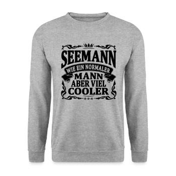 seemann aber viel cooler - Unisex Pullover - Weißgrau meliert - Vorne - Alina (178cm) & Michal (187cm)