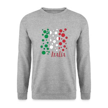 Italia Made in Italy - Unisex Pullover - Weißgrau meliert - Vorne - Alina (178cm) & Michal (187cm)