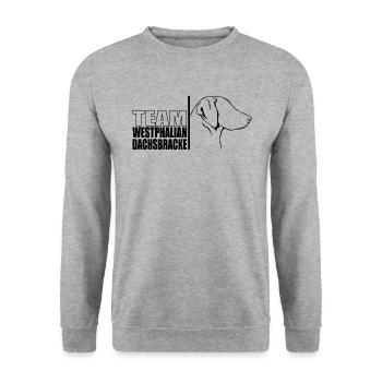 TEAM Westphalian Dachsbracke Chien Chien Wilsigns - Sweat-shirt Unisexe - gris chiné - Devant - Alina (178cm) & Michal (187cm)