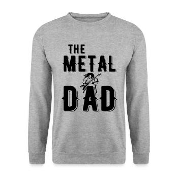 The Metal Dad - Heavy Metal Guitar Hard Rock - Unisex Sweatshirt - salt & pepper - Front - Alina (178cm) & Michal (187cm)