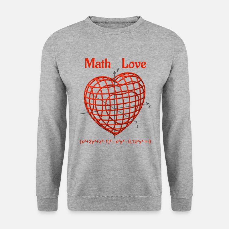 Heart Function 3D – Math Love - Unisex Sweatshirt - salt & pepper