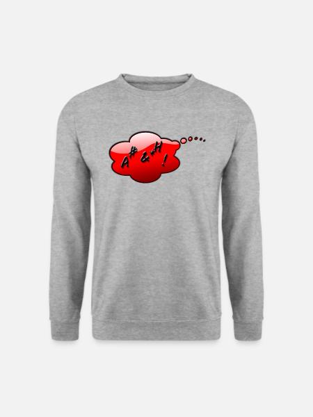 Fluchen 1 - Unisex Pullover - Weißgrau meliert