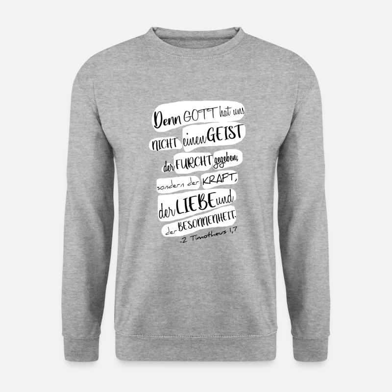 Bibel Inspiration christlich - Unisex Pullover - Weißgrau meliert