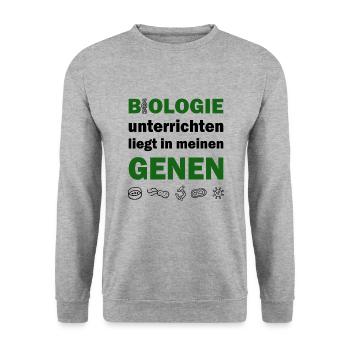 Biologie Lehrer Gene Biologe Bio - Unisex Pullover - Weißgrau meliert - Vorne - Alina (178cm) & Michal (187cm)