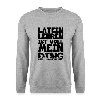 Lateinlehrer Latein Lehrer Rom - Unisex Pullover - Weißgrau meliert - Vorne - Alina (178cm) & Michal (187cm)