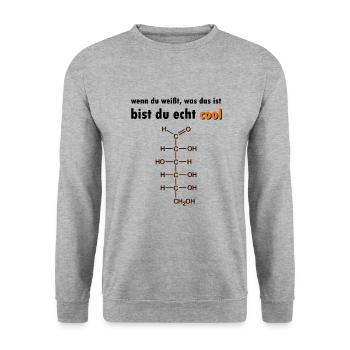Glucose Chemie Biologie Lehrer - Unisex Pullover - Weißgrau meliert - Vorne - Alina (178cm) & Michal (187cm)