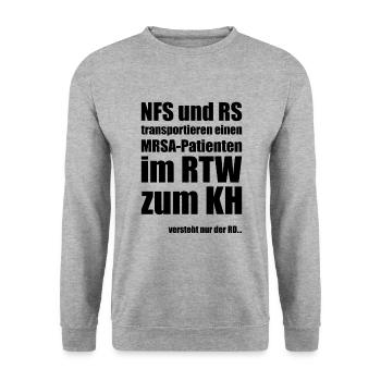 Rettungsdienst Notfallsanitäter Sanitäter - Unisex Pullover - Weißgrau meliert - Vorne - Alina (178cm) & Michal (187cm)