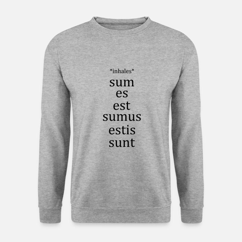 Latein Sprache Sum Konjugation Schüler Lehrer - Unisex Pullover - Weißgrau meliert