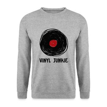 Tourne-disque vinyle Junkie - Sweat-shirt Unisexe - gris chiné - Devant - Alina (178cm) & Michal (187cm)
