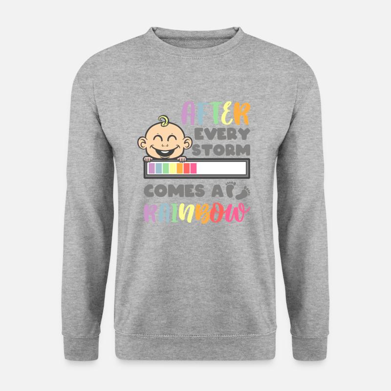 After Every Storm Comes A Rainbow - Regenbogenbaby - Unisex Pullover - Weißgrau meliert