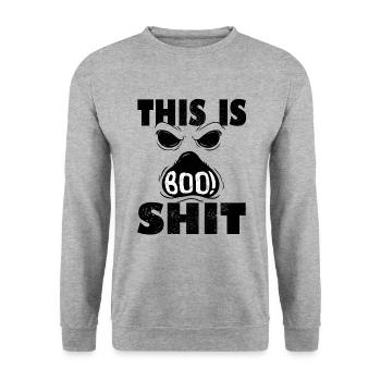 This is Boo Shit Sarcastic Halloween Costume - Unisex Sweatshirt - salt & pepper - Front - Alina (178cm) & Michal (187cm)