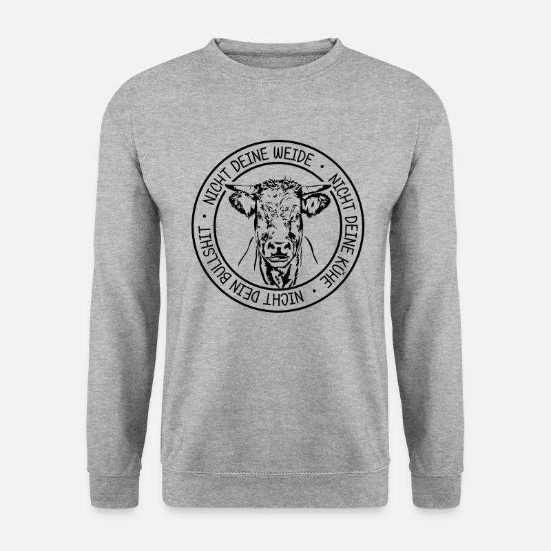 NICHT DEINE WEIDE Nicht Dein Bullshit Spruch - Unisex Pullover - Weißgrau meliert