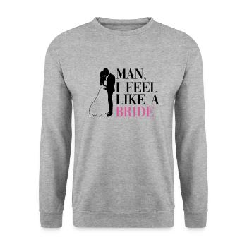 Bride Bachelorette Party JGA Mariage - Sweat-shirt Unisexe - gris chiné - Devant - Alina (178cm) & Michal (187cm)