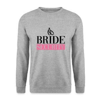 Bride Security - Bride Bachelorette Party JGA - Unisex Sweatshirt - salt & pepper - Front - Alina (178cm) & Michal (187cm)