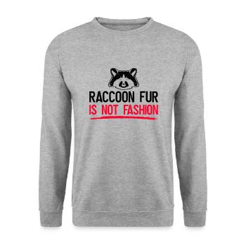 Waschbär Tierschutz Tierrecht Aktivist - Unisex Pullover - Weißgrau meliert - Vorne - Alina (178cm) & Michal (187cm)