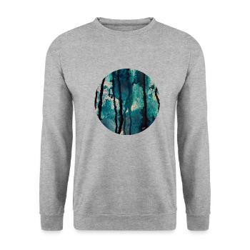 Blue Spheres and Tears I - Unisex Pullover - Weißgrau meliert - Vorne - Alina (178cm) & Michal (187cm)